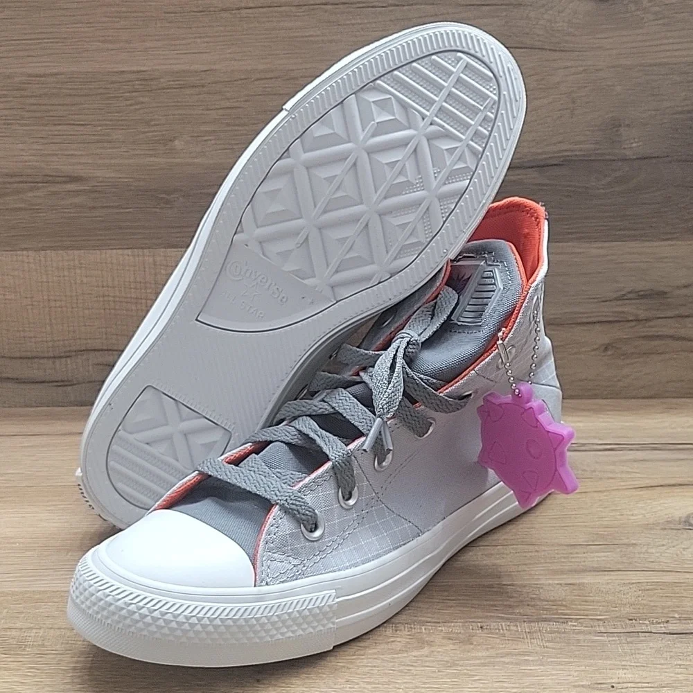 Converse Kids High-Top Sneakers - Gray and Orange